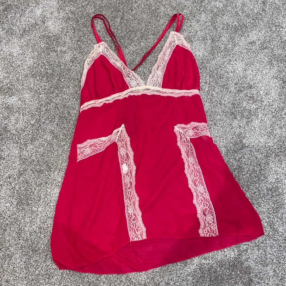 EUC Sheer Lace Shamah 1x Plus Size Babydoll Slip